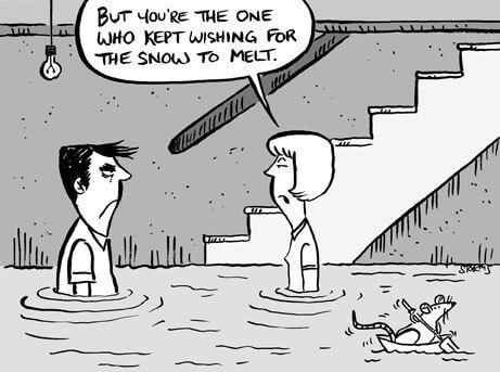 flooded basement cartoon image